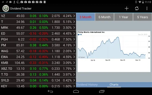 Dividend Tracker android App screenshot 2