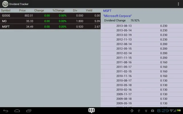 Dividend Tracker android App screenshot 6